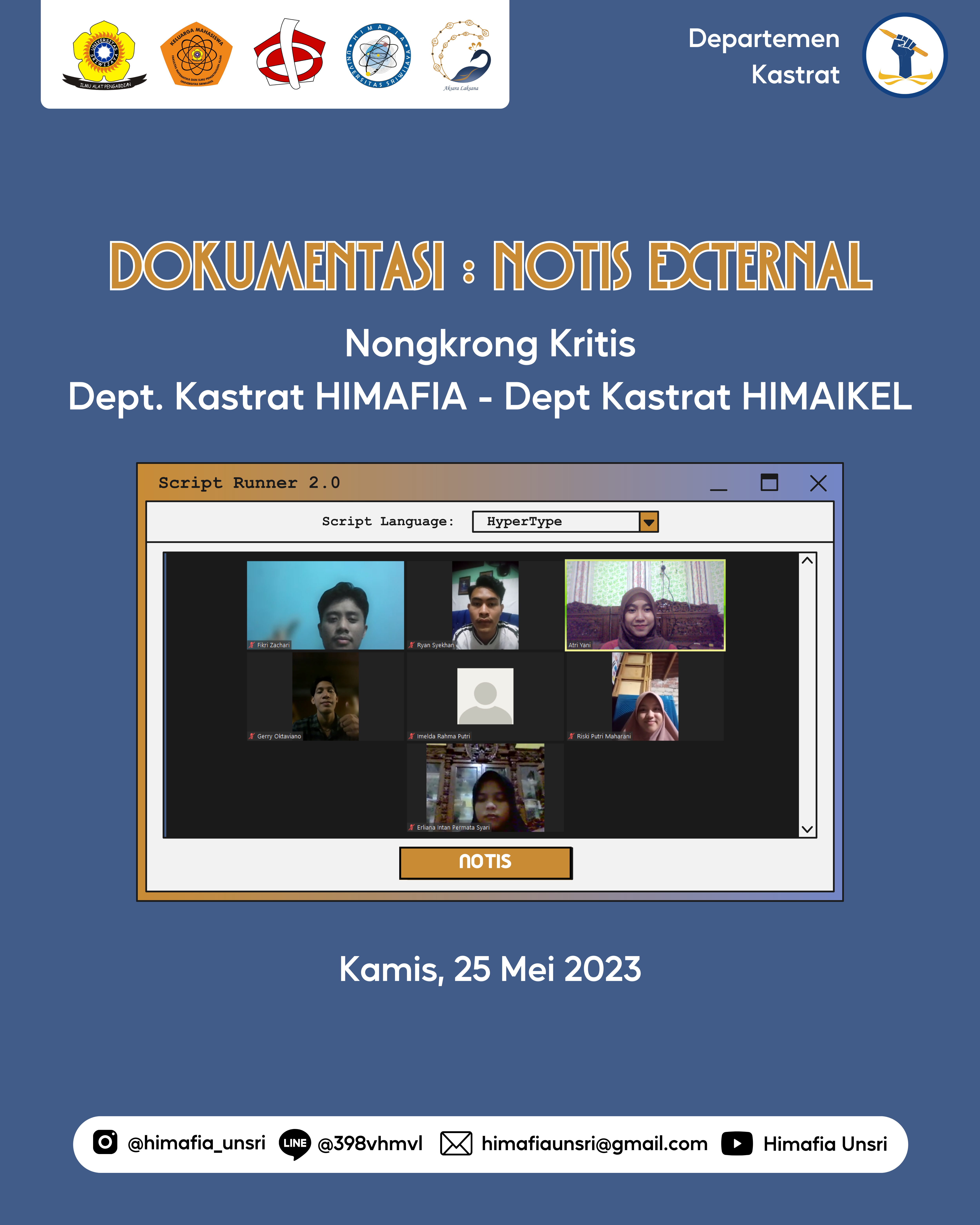 [DOKUMENTASI NOTIS EKSTERNAL #1 Dept.Kastrat Himafia- Dept. Kastrat Himaikel]