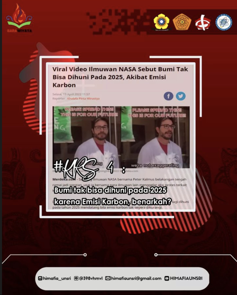KRS 4 - Bumi tidak bisa dihuni tahun 2025 karena emisi karbon, benarkah?