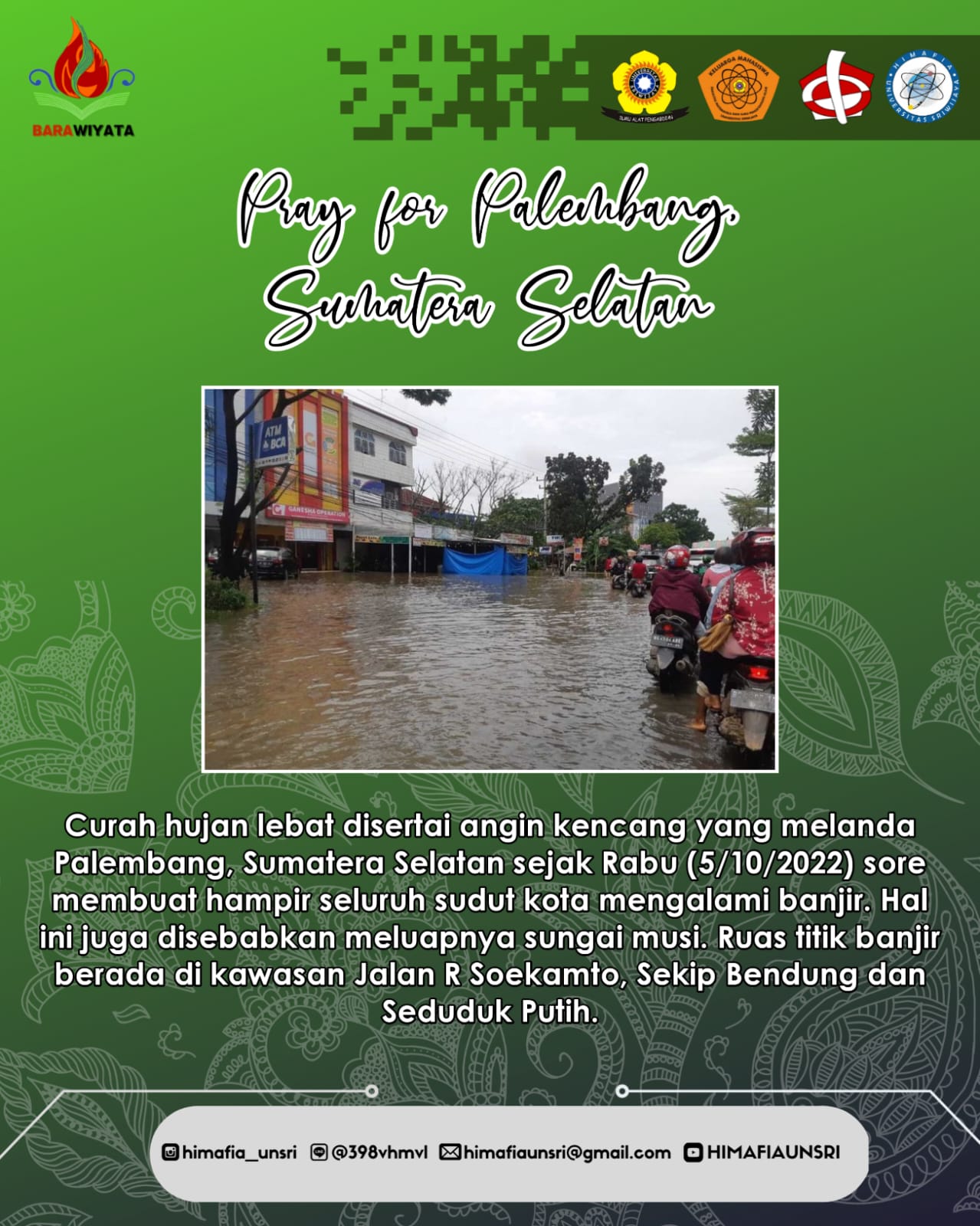 Pray for Palembang, Sumatera Selatan 