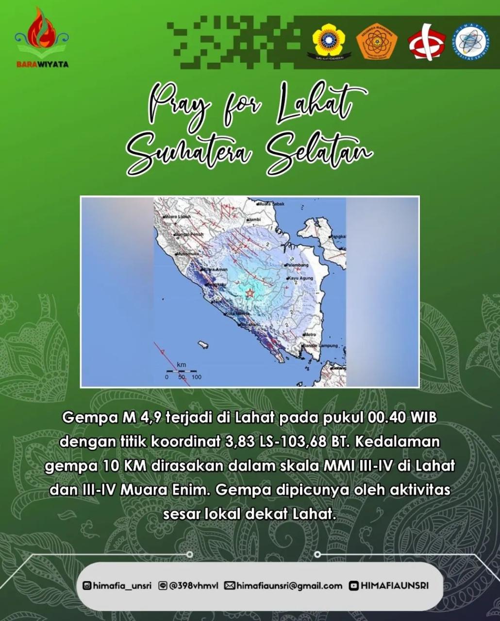 [Breaking News Of Sosmasling #36: Gempa M 4,9 Guncang Lahat, Sumatera Selatan]